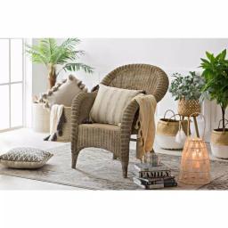 3R Studios Grey Striped Cotton Woven Throw Blanket with Tassels thumbnail 2