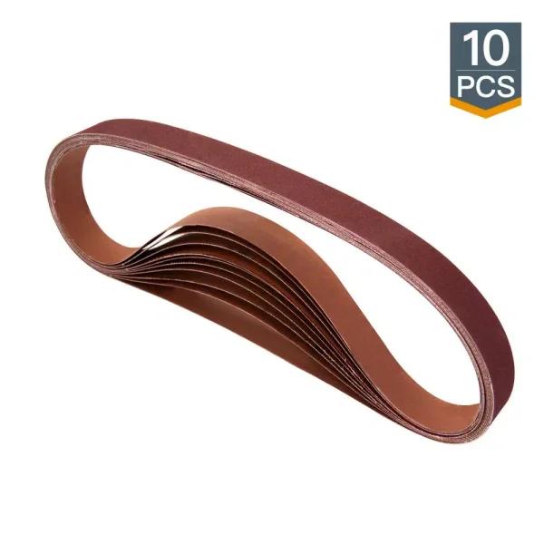 POWERTEC 1 in. x 42 in. 240 Grit Aluminum Oxide Sanding Belt (10-Pack)
