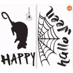 WallPops Happy Halloween Wall Quote Decals - 6 Piece Spider Web and Rat Set thumbnail 3