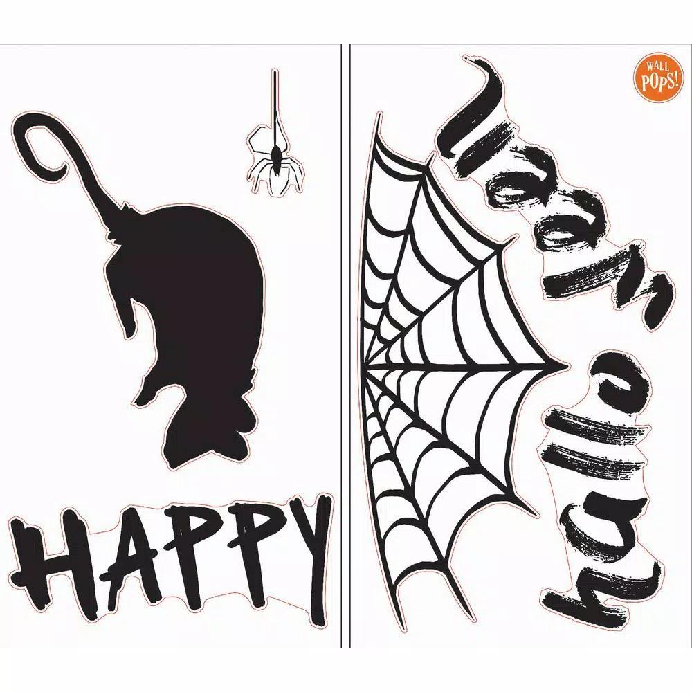 WallPops Happy Halloween Wall Quote Decals - 6 Piece Spider Web and Rat Set