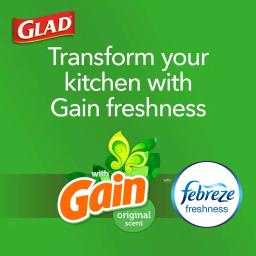 Glad ForceFlex 13 Gallon Tall Kitchen Drawstring Trash Bags with Febreze Gain Original Scent, 40 Count thumbnail 5