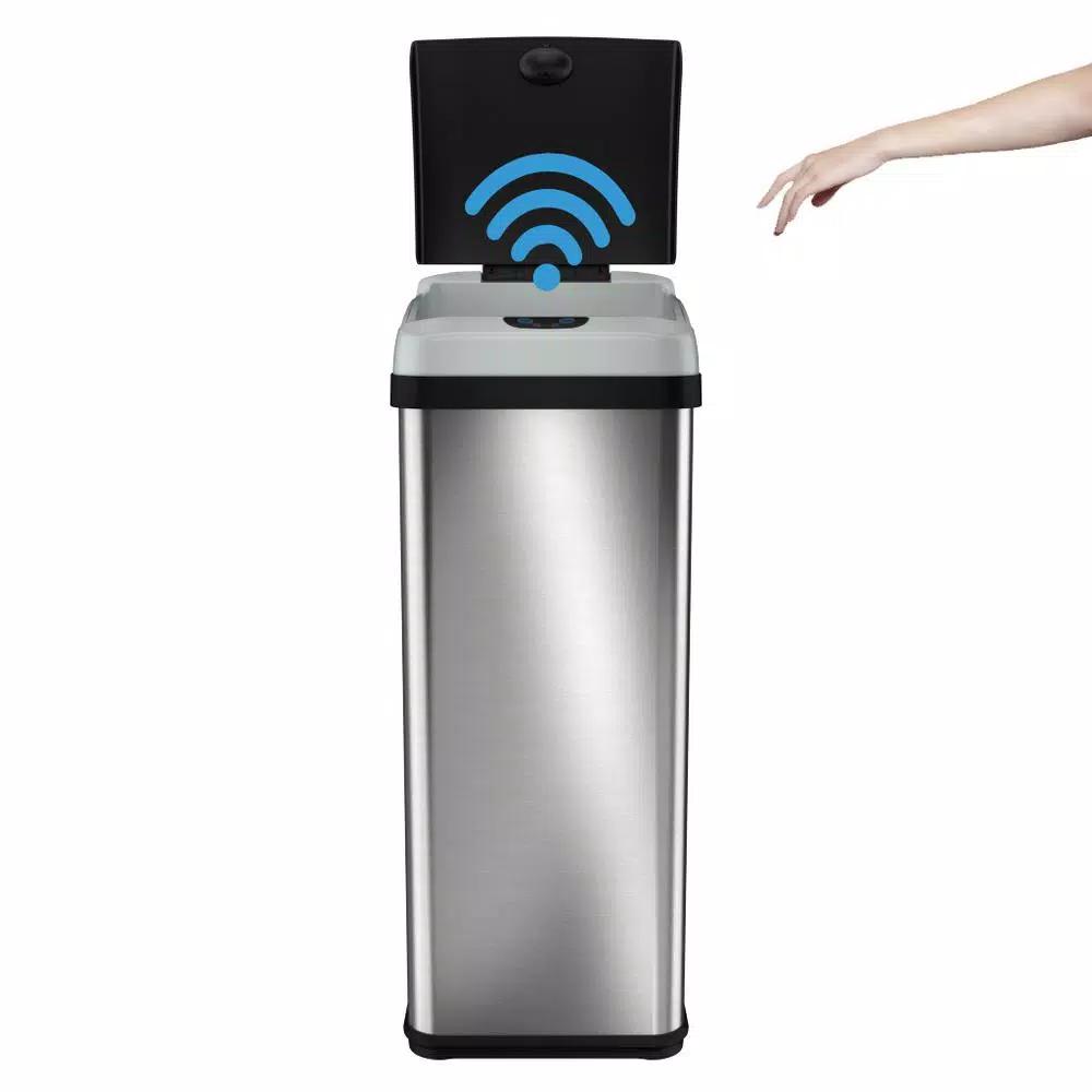 Halo 13 Gallon Platinum Extra-Wide Stainless Steel Automatic Sensor Trash Can