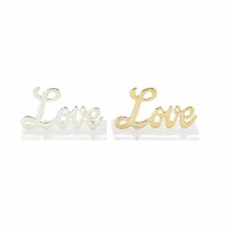 LITTON LANE Modern Gold and Silver Aluminum "Love" Letter Cut-Outs, Set of 2 thumbnail 2