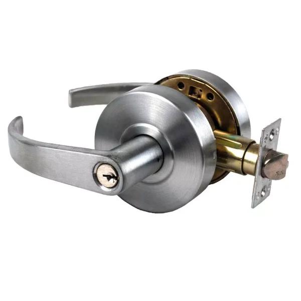 Global Door Controls Global Commercial Grade Pisa Style Storeroom Lever Set, Brushed Chrome
