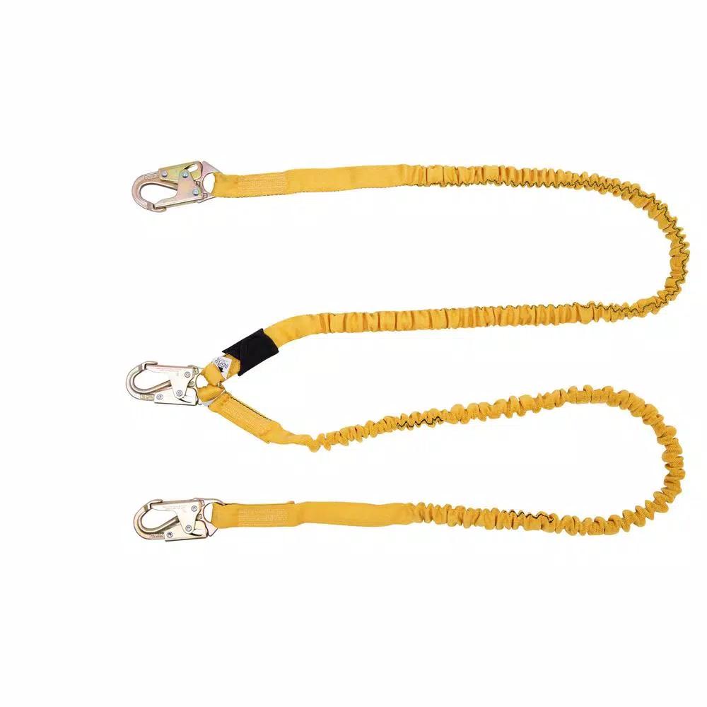 WERNER Upgear 6 ft. SoftCoil Twin Leg Lanyard with Energy Absorbing Inner Core and Snap Hooks
