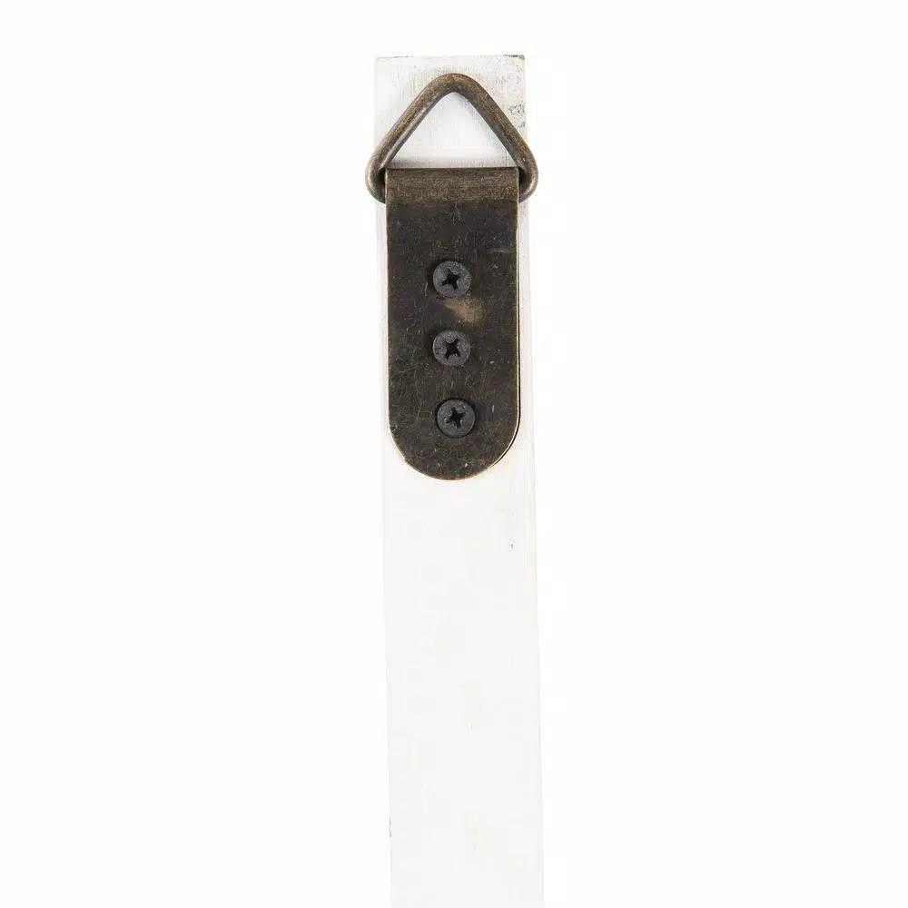 3R Studios 4-Bar Wall Mounted Towel Rack, Distressed Off-White Wood with Black Metal Bars