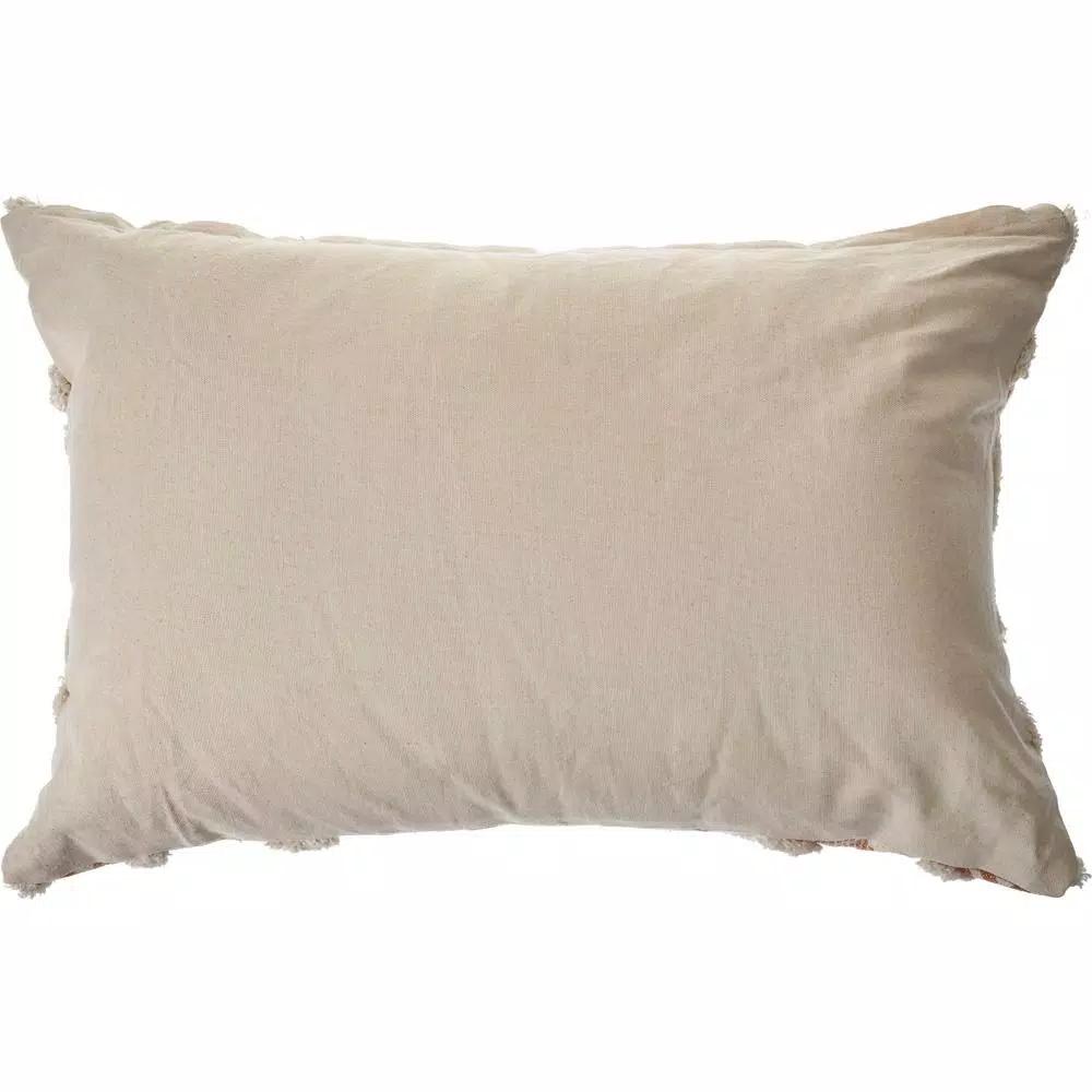 LR Home 36 x 14 in. Orange and Cream Tufted Geometric Cotton Throw Pillow
