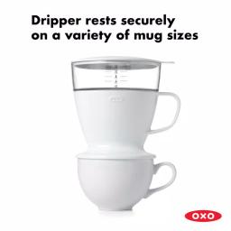 OXO Good Grips 1.5-Cup Pour-Over Coffee Maker with Water Tank, White thumbnail 7