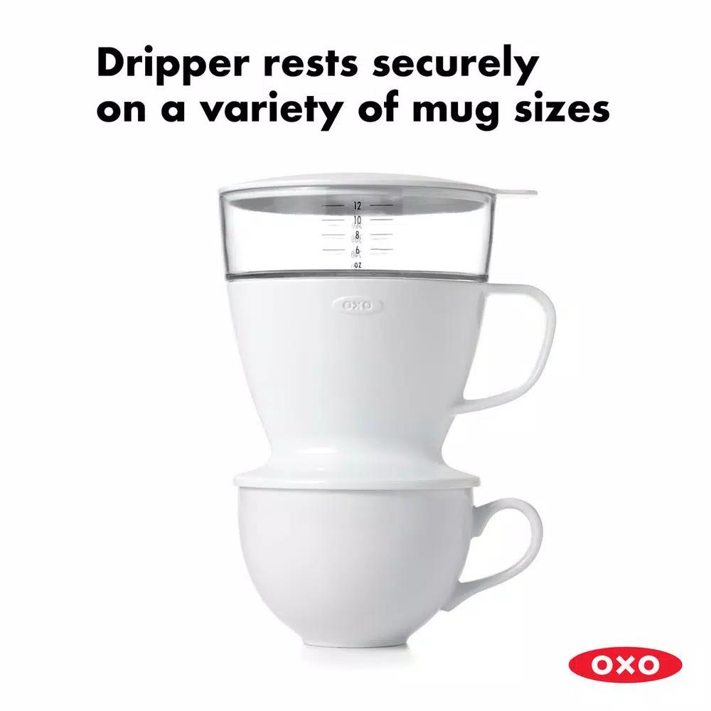OXO Good Grips 1.5-Cup Pour-Over Coffee Maker with Water Tank, White