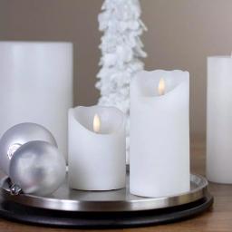 Northlight 6 in. White Flameless Battery Operated Pillar Christmas Decor Candle with 3D Flickering Light thumbnail 2