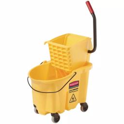 Rubbermaid Commercial Products Rubbermaid WaveBrake 35 Qt. 2.0 Side-Press Mop Bucket with Drain, Yellow thumbnail 5