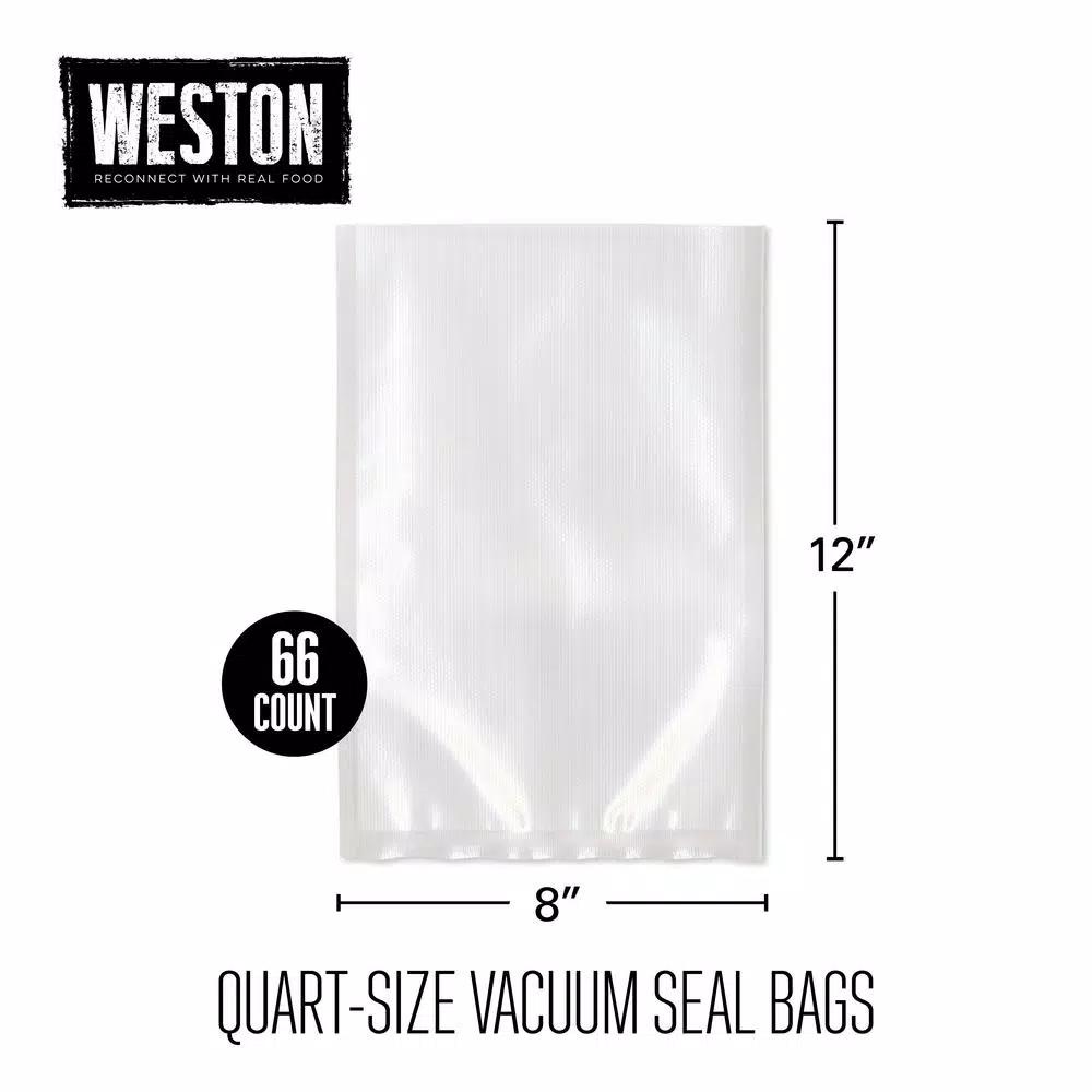 Weston 8 x 12 in. Quart Vacuum Sealer Bags, 66-Pack
