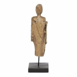 LITTON LANE Hand-Carved Natural Albizzia Wood Buddha Sculpture, 18 in. Tall thumbnail 7