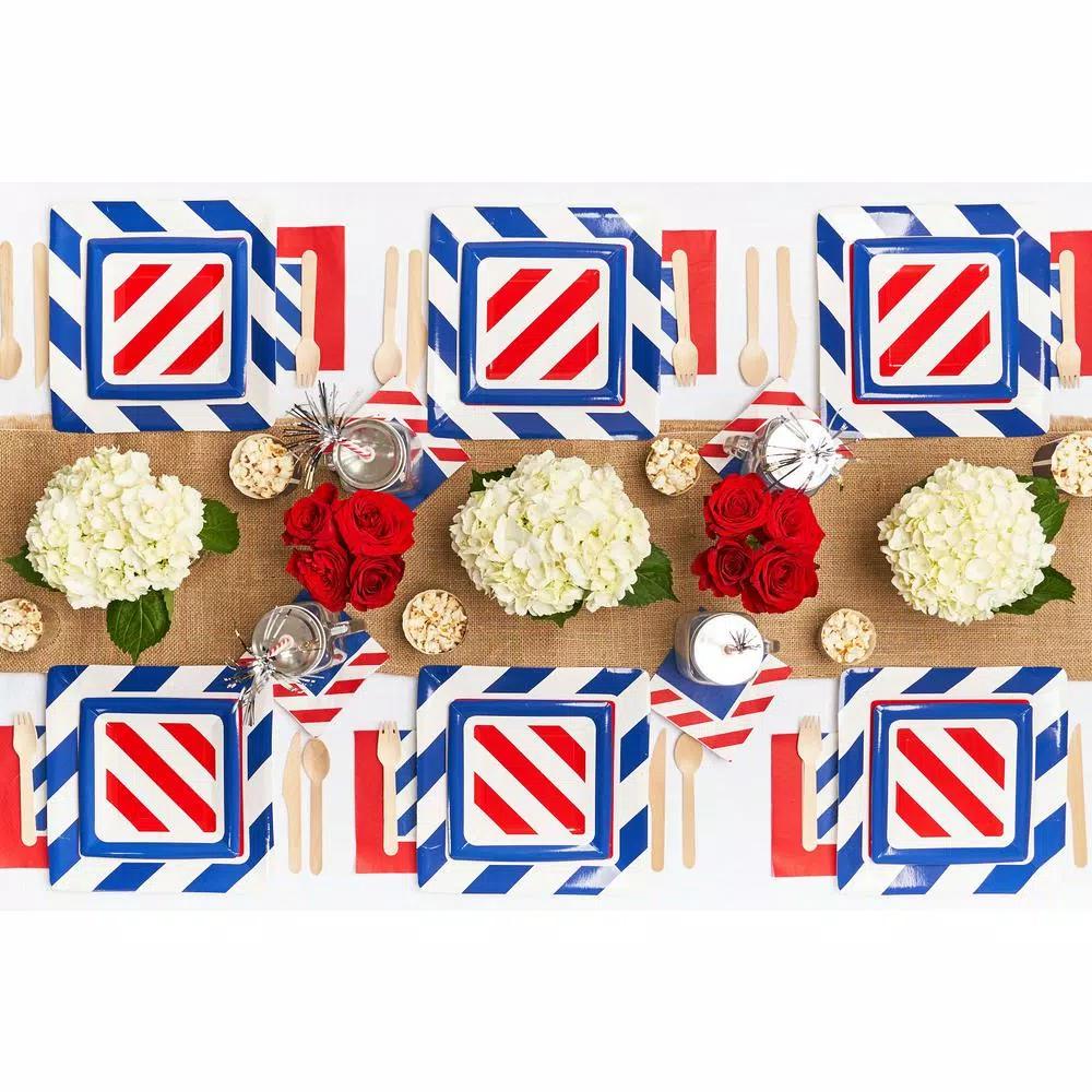 Sugar Plum Party SugarPlum Collection Square Disposable Paper Dinner Plates, 16-Piece Set