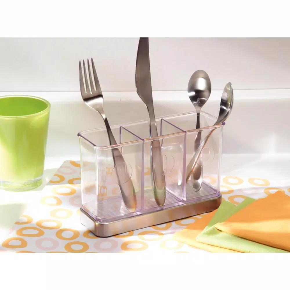 interDesign Forma 2 Flatware Organizer with Brushed Stainless Steel Base