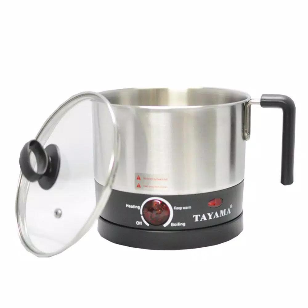 Tayama 1 Qt. Stainless Steel Slow Cooker with Temperature Control and Glass Lid