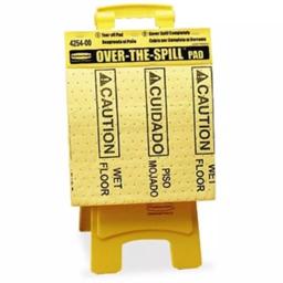 Rubbermaid Bilingual Over-the-Spill Pad Tablet, 16.5 x 14 in., Polypropylene Absorbent Safety Sign thumbnail 2