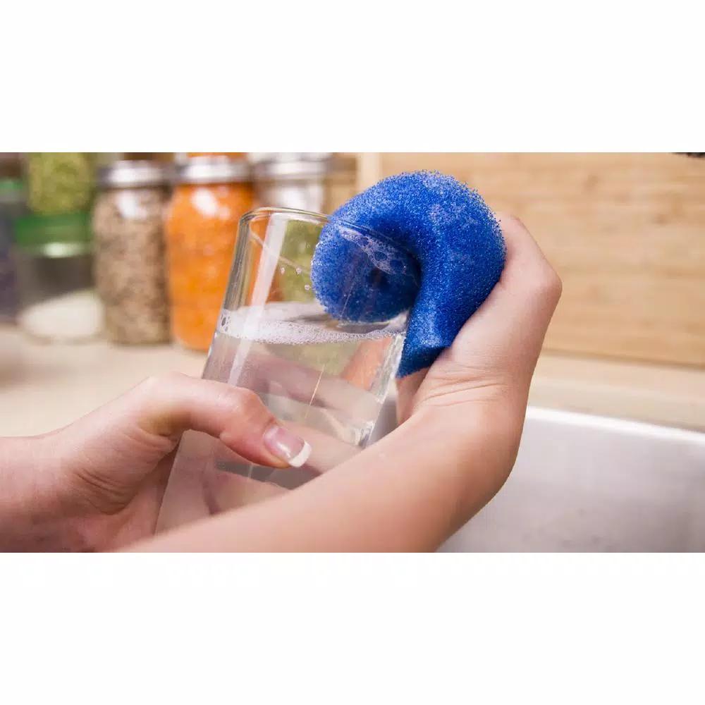 DishFish Non-Scratch Scrubber Sponge, 12-Pack, Blue