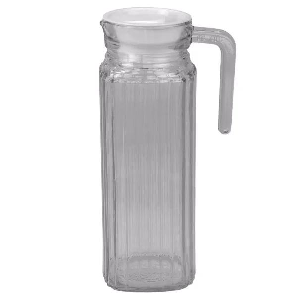 Unbranded Embellished Glass Decorative Pitcher, 33.8 fl. oz. Modern Clear Glassware