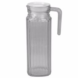Unbranded Embellished Glass Decorative Pitcher, 33.8 fl. oz. Modern Clear Glassware thumbnail 1