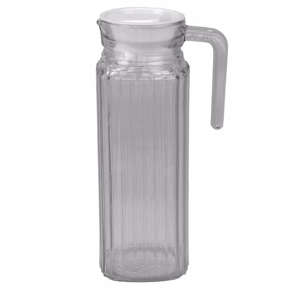 Unbranded Embellished Glass Decorative Pitcher, 33.8 fl. oz. Modern Clear Glassware