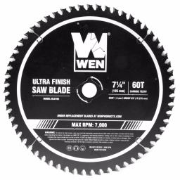 WEN 7.25 in. 60-Tooth Carbide-Tipped Professional Ultra Fine-Finish Circular Saw Blade with Cool-Cut Coating thumbnail 1