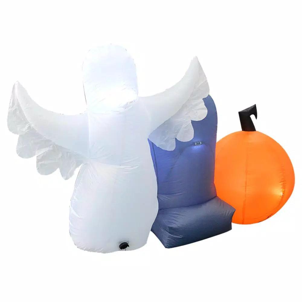 ALEKO's 5.5 ft. Pre-Lit Halloween Inflatable Ghost and Jack-o'-lantern RIP Trio