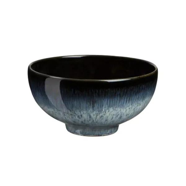 Denby Halo 5 in. Stoneware Rice Bowl, Blue Ceramic Interior