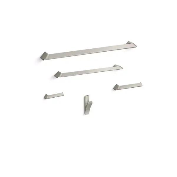 KOHLER Uniform 5-Piece Bathroom Hardware Set in Vibrant Brushed Nickel