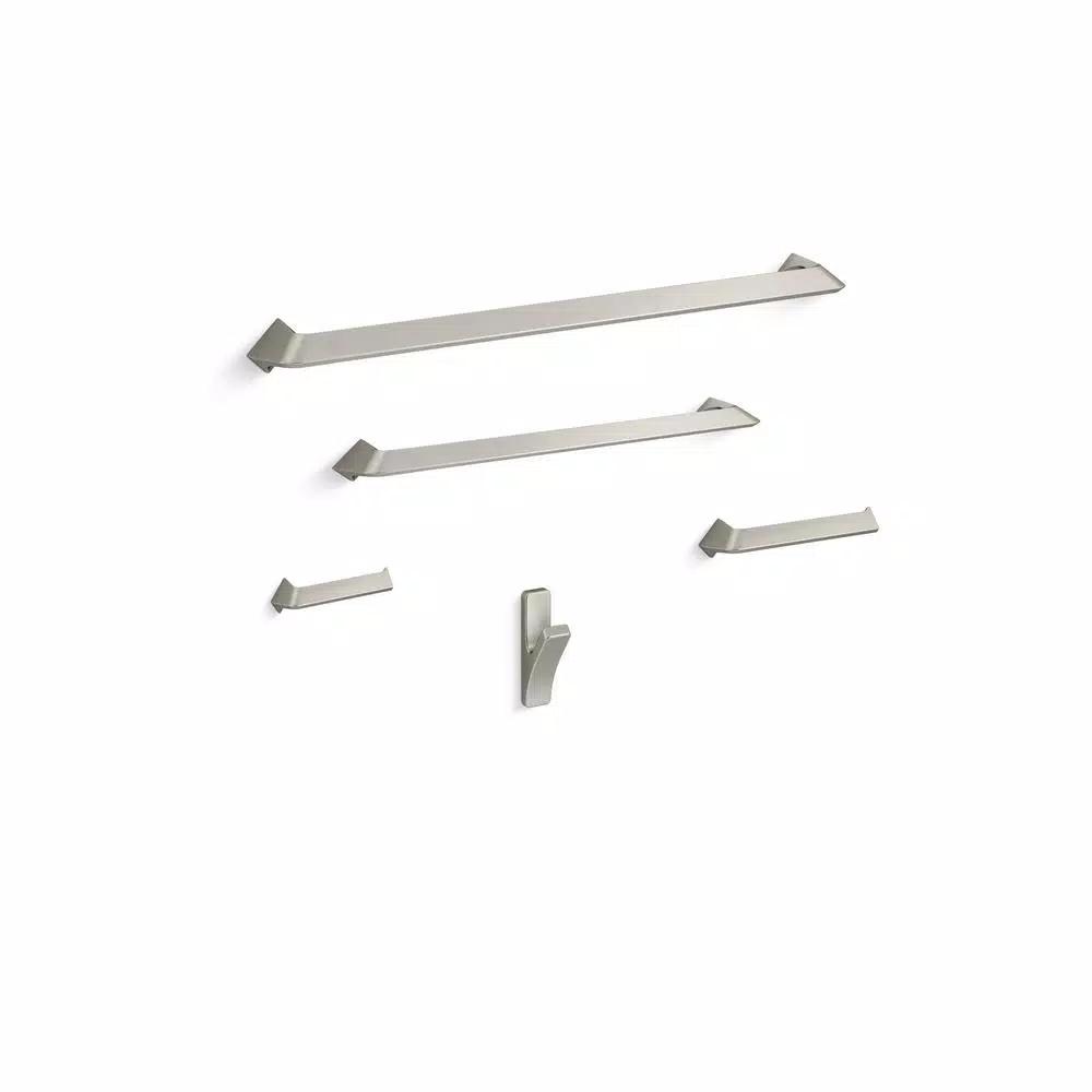 KOHLER Uniform 5-Piece Bathroom Hardware Set in Vibrant Brushed Nickel