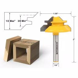 Yonico Carbide Tipped Lock Miter Router Bit, 1/4 in. Shank, for up to 1/2 in. Stock thumbnail 2