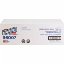 Genuine Joe Solutions 1-Ply Hardwound Paper Towels, White, 6 Rolls thumbnail 2