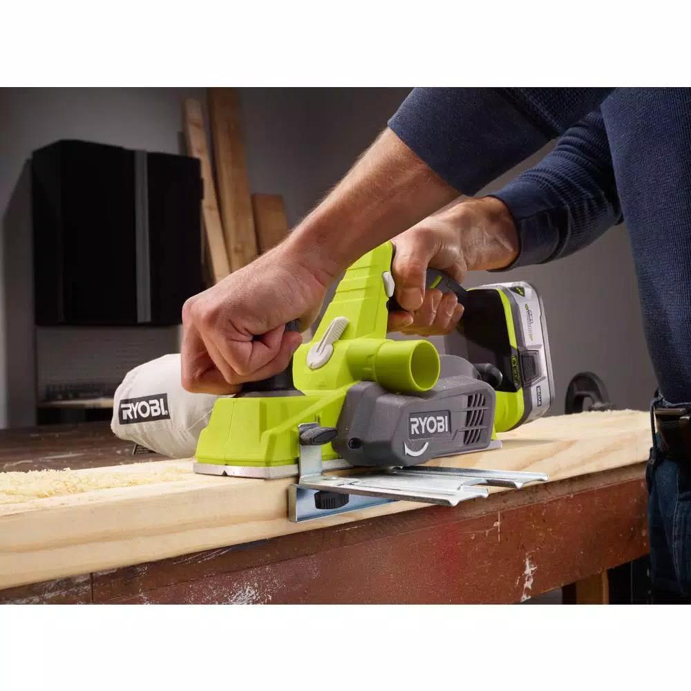 RYOBI 18V ONE+ Cordless 3-1/4 in. Planer with 1.5 Ah Lithium-Ion Battery