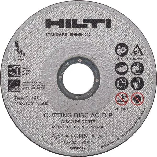 Hilti 5 in. Abrasive Cutting Disc, 0.045 in. Thin, 7/8 in. Arbor, 25-Pack