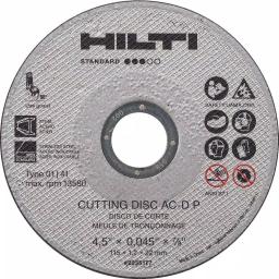 Hilti 4.5 in. x 0.045 in. Abrasive Cutting Disc, P Type 1 Flat Thin Wheels (25-Pack) thumbnail 1