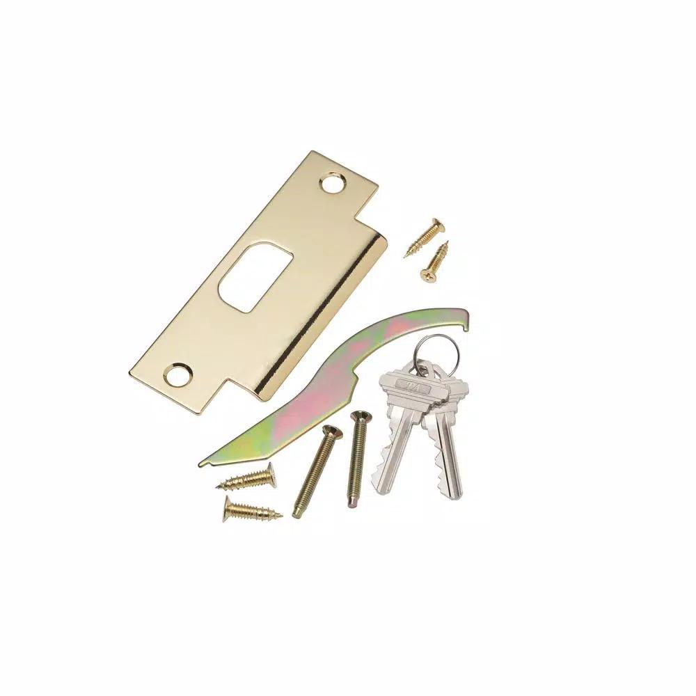 Taco Bright Brass Cylindrical Grade 3 Keyed Entry Door Knob Set, 2.75 in. Backset