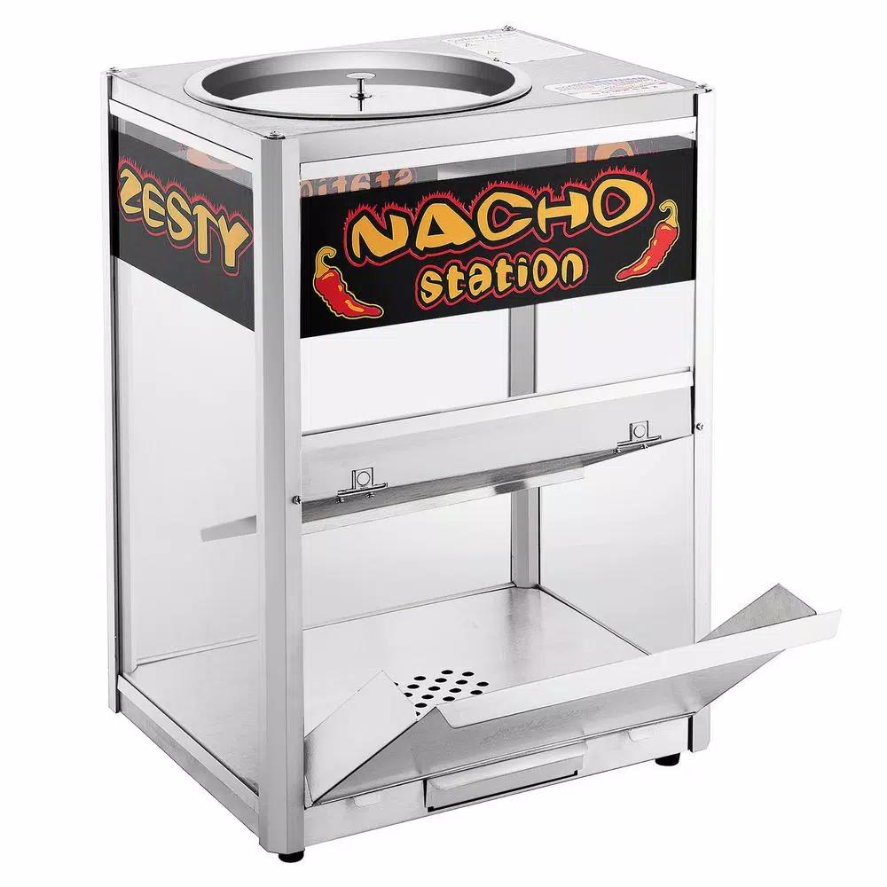 Great Northern Popcorn Commercial Grade Nacho Warmer & Popcorn Station, 8 oz. Stainless Steel Countertop Machine
