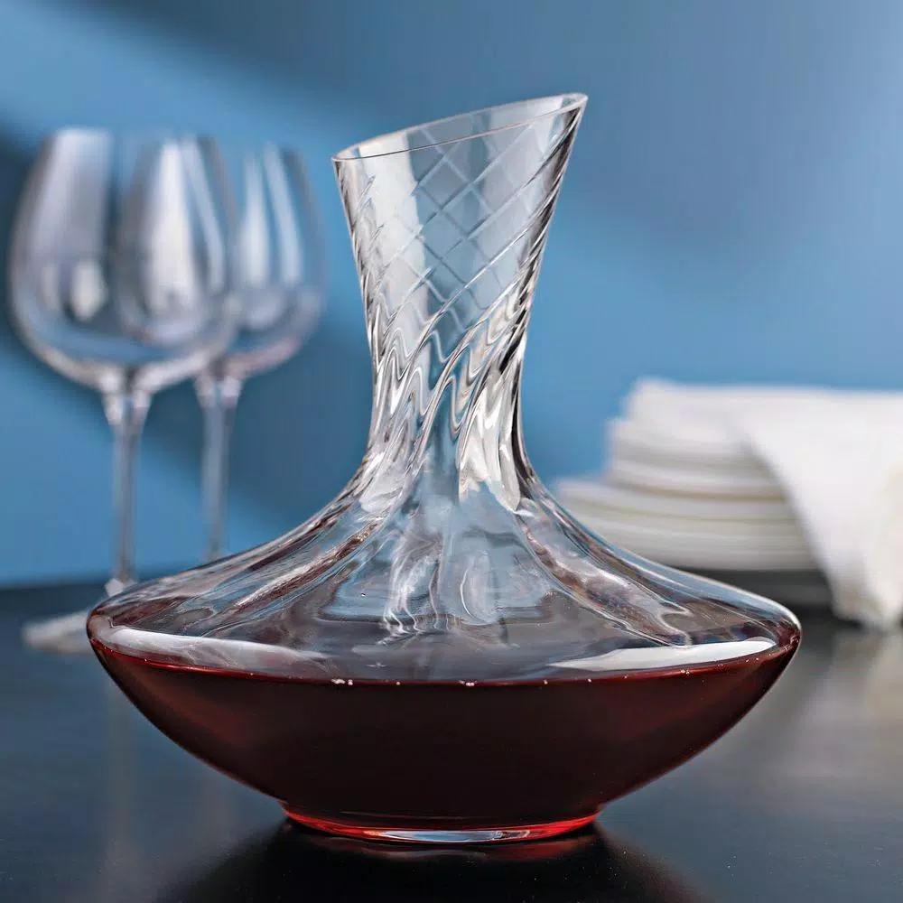 Wine Enthusiast Allure 47.25 oz. Aerating Wine Decanter, Mouth-Blown Lead-Free Crystal