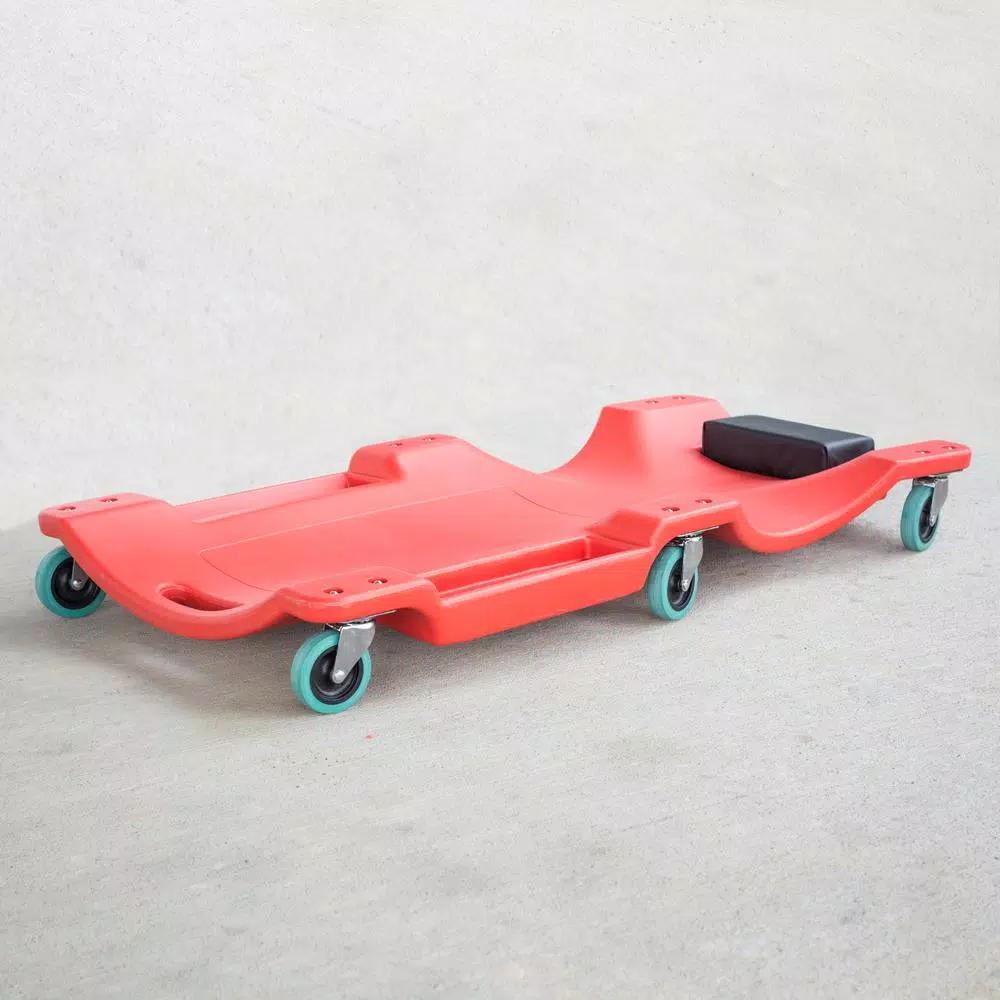 Black Bull 40 in. 6-Wheel Molded Plastic Creeper, Low Profile