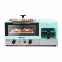 Americana 3-in-1 Breakfast Center - 2-Slice Toaster Oven, 4-Cup Coffee Maker & Griddle, Blue thumbnail 4