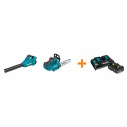 Makita 18V X2 LXT 36V Cordless Blower and 14 in. Top Handle Chainsaw Combo Kit with (2) 5 Ah Batteries & Charger thumbnail 1
