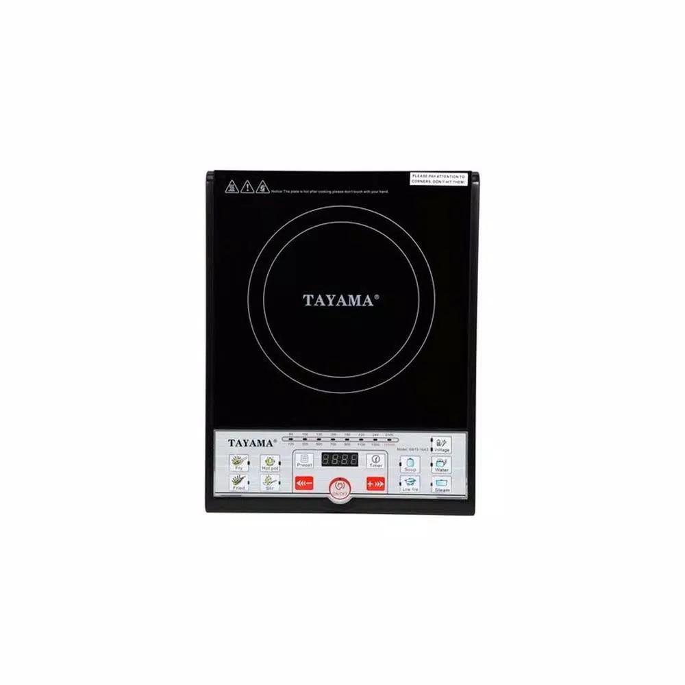 Tayama 1500W Single Burner 8 in. Black Induction Hot Plate with Shabu Cooking Pot
