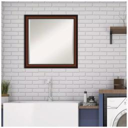 Amanti Art Cyprus 23 in. W x 23.12 in. H Square Beveled Edge Wood Bathroom Vanity Mirror, Dark Brown Walnut thumbnail 8