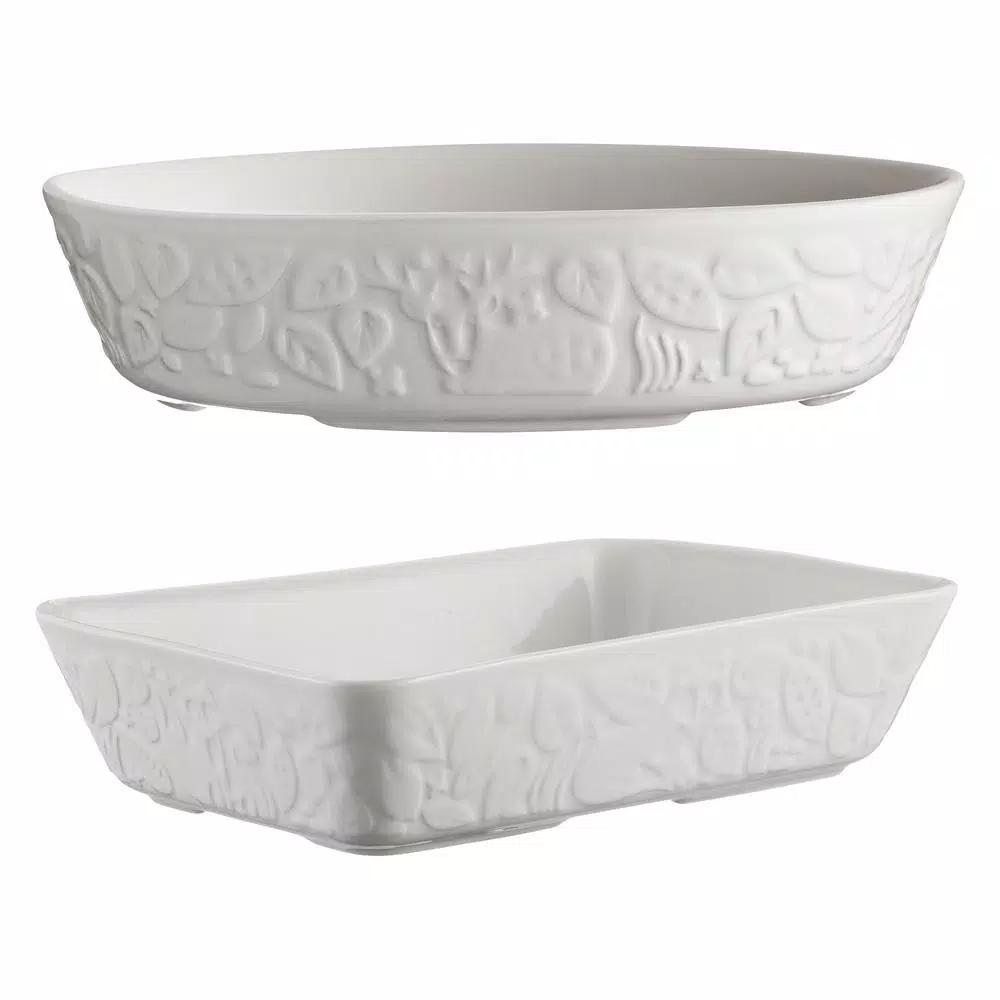 Mason Cash In The Forest 2-Piece Stoneware Roasting Set, Rectangle Bakers