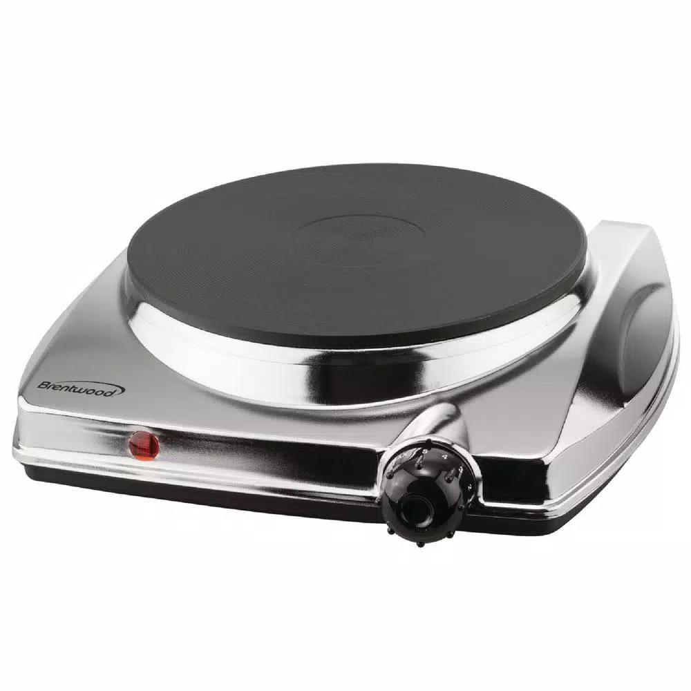 Brentwood Appliances TS-337 1000W Single Burner Electric Hot Plate, Silver