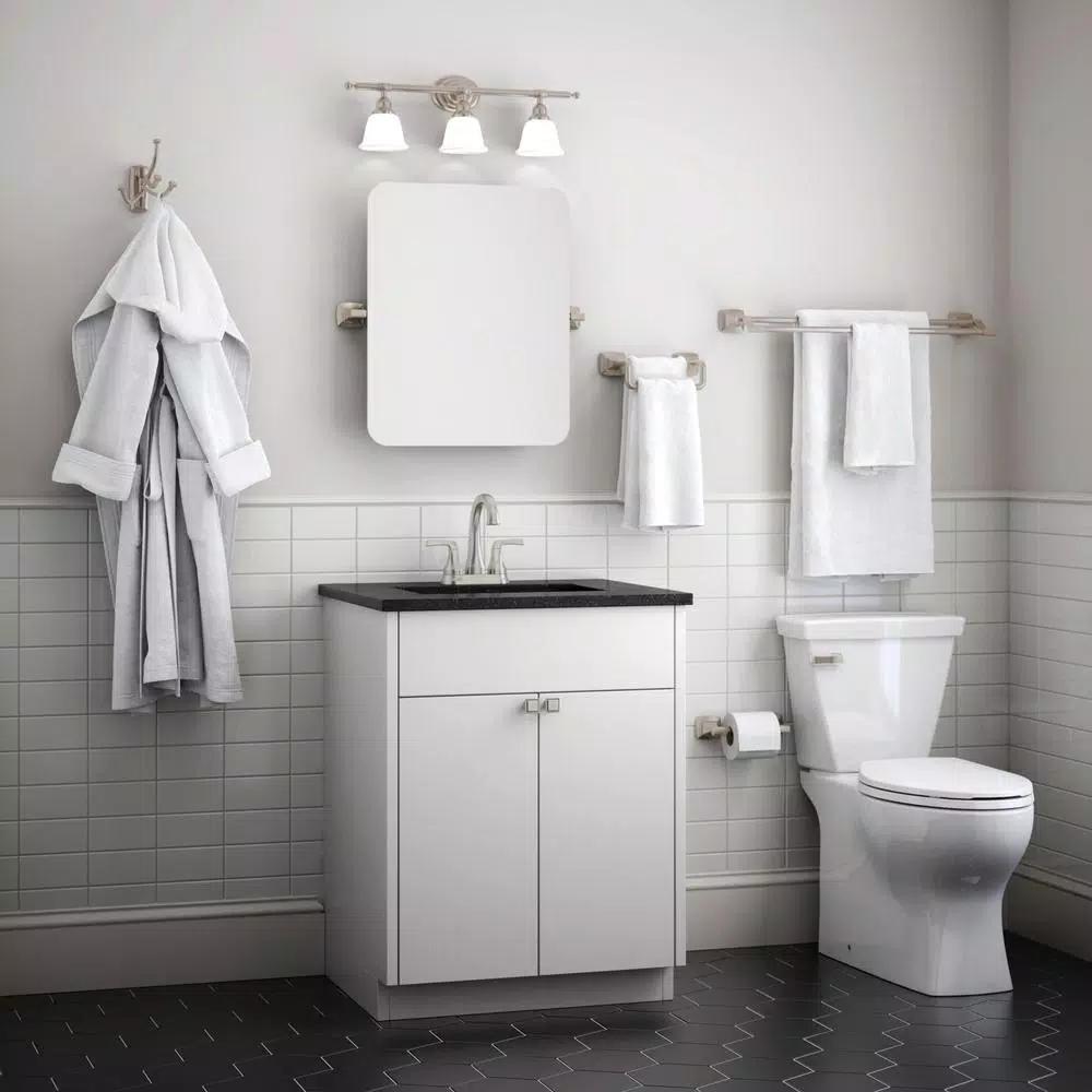 Delta Portwood 3-Hook Swivel Towel and Robe Hook in SpotShield Brushed Nickel