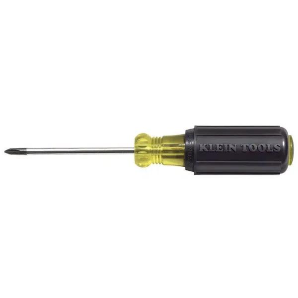 Klein Tools #1 Phillips Head Screwdriver with 3 in. Round Shank and Cushion Grip Handle