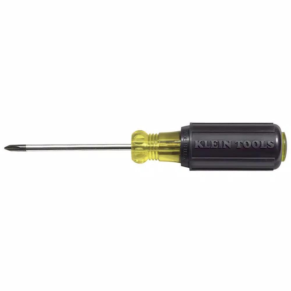 Klein Tools #1 Phillips Head Screwdriver with 3 in. Round Shank and Cushion Grip Handle