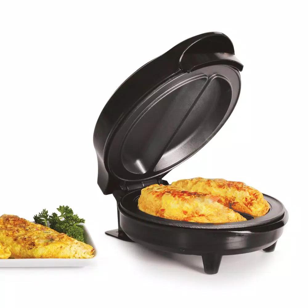 HOLSTEIN HOUSEWARES Holstein Black Stainless Steel Non-Stick Omelette Maker, 760W Electric Skillet