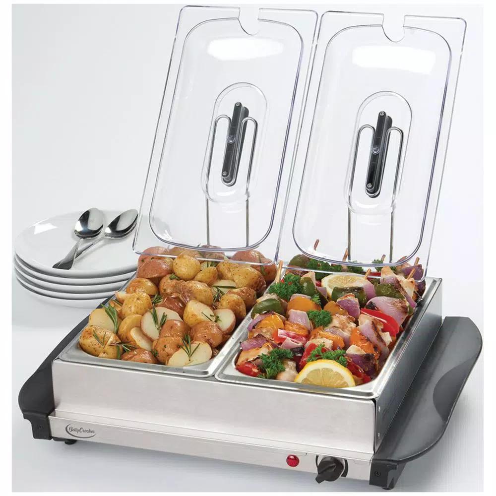 Betty Crocker 5 Qt. Stainless Steel Buffet Server and Warming Tray